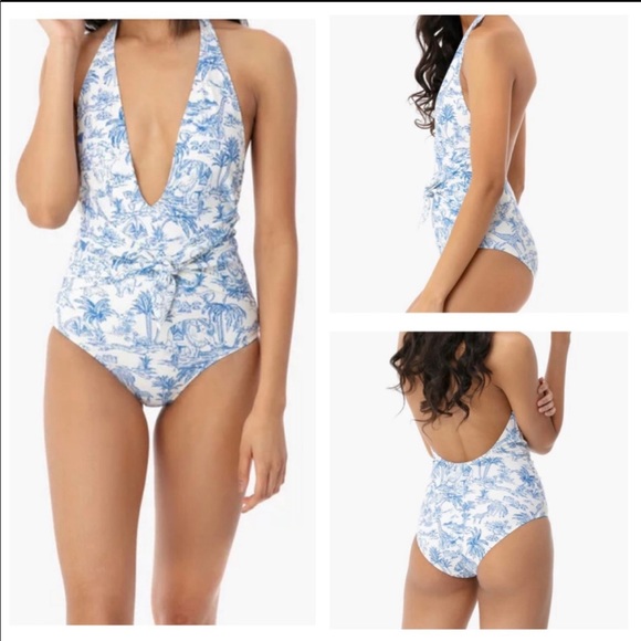 Tory Burch Other - Tory Burch Blue and White Toile One-Piece Swimsuit